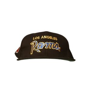 Throwback 90's L.A RAMS Script Logo Snapback Hat